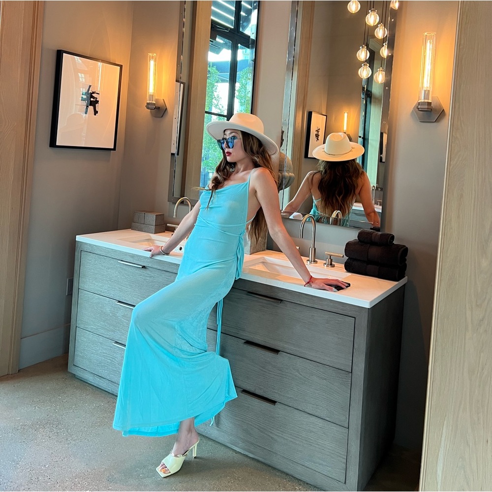 Turquoise summer maxi dress